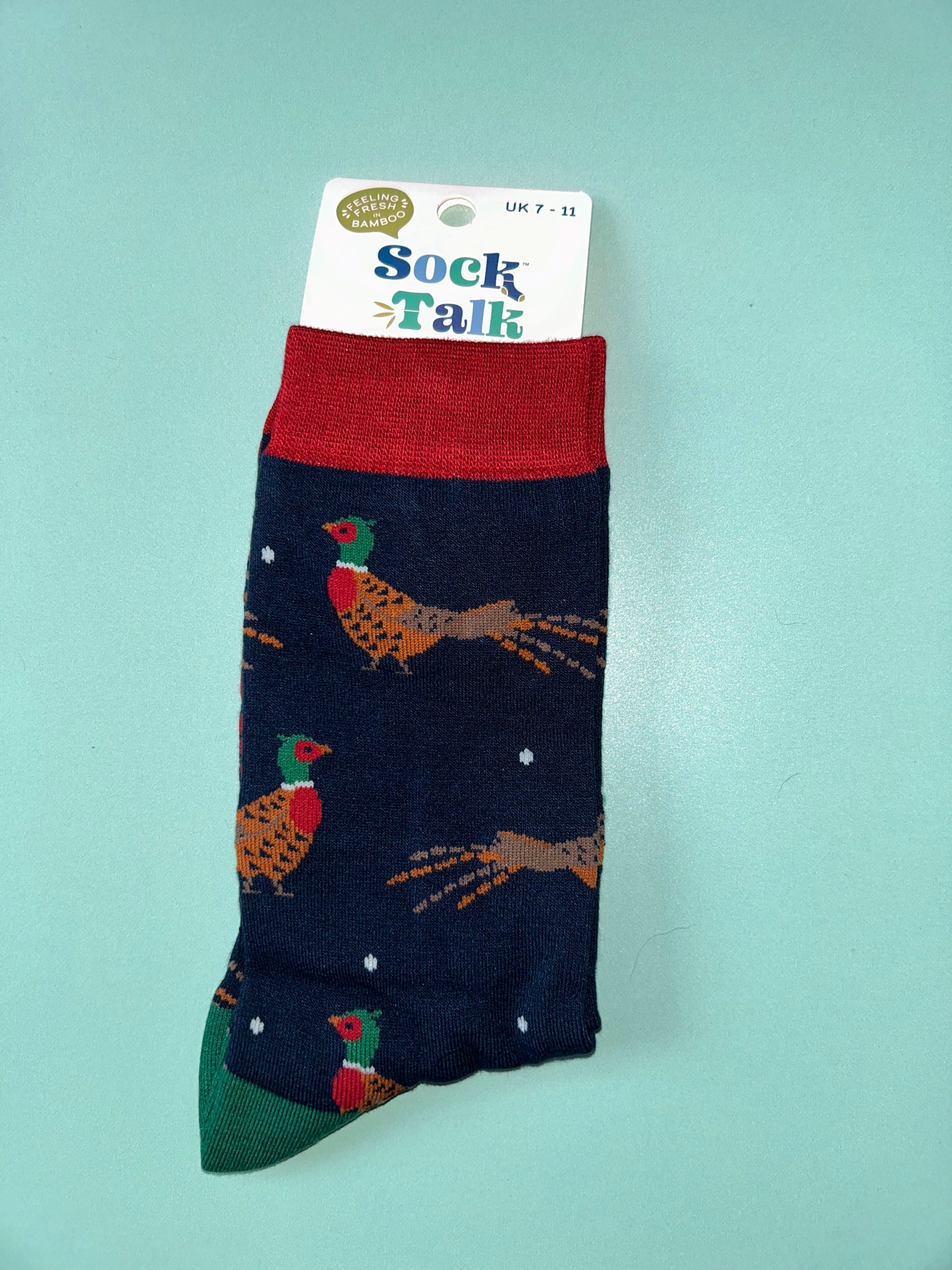 Pheasant bamboo socks navy