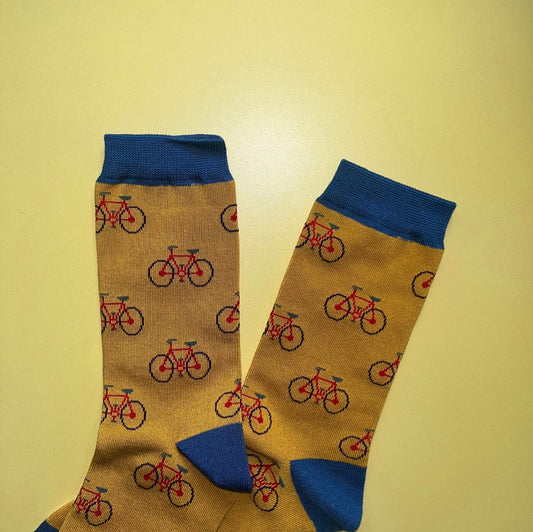 Bike Bamboo Socks Yellow